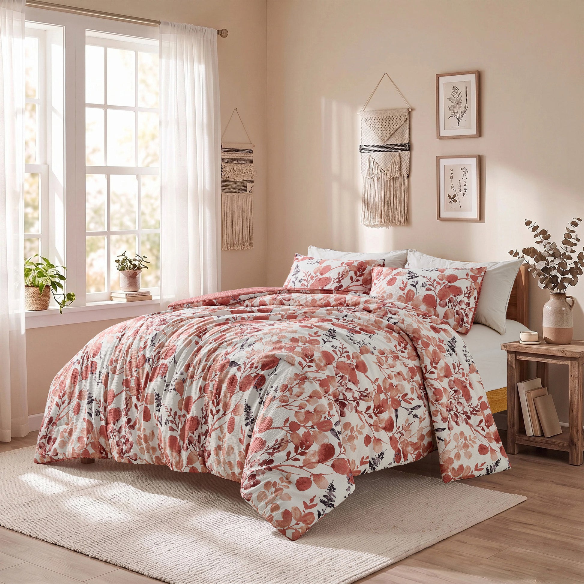 Regency Heights Gabrielle Reversible Floral Botanical Seersucker Comforter Set