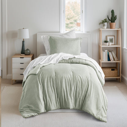 Regency Heights Camden Chambray Print Microfiber Comforter Set with Bed Sheets