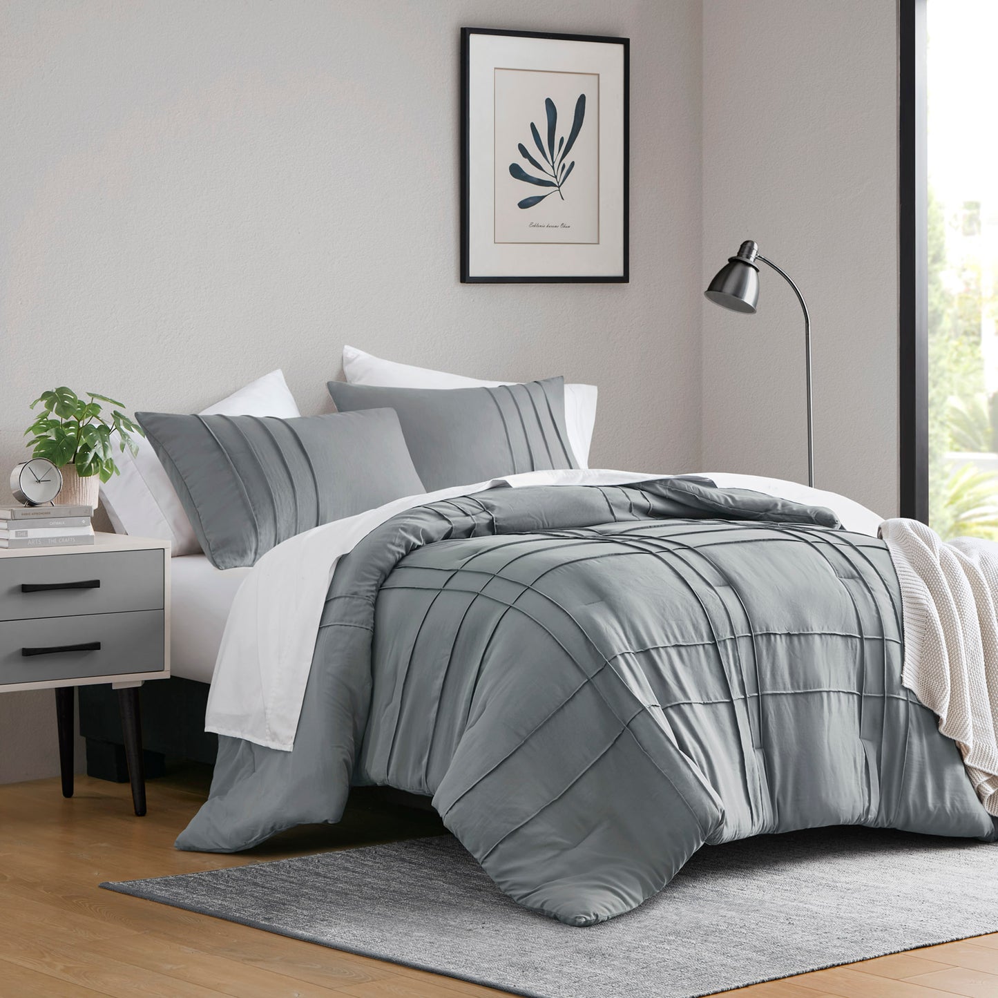 Parker Soft Washed Pleated Comforter Set