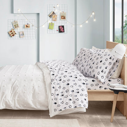Intelligent Design Cotton Flannel Printed Sheet Set