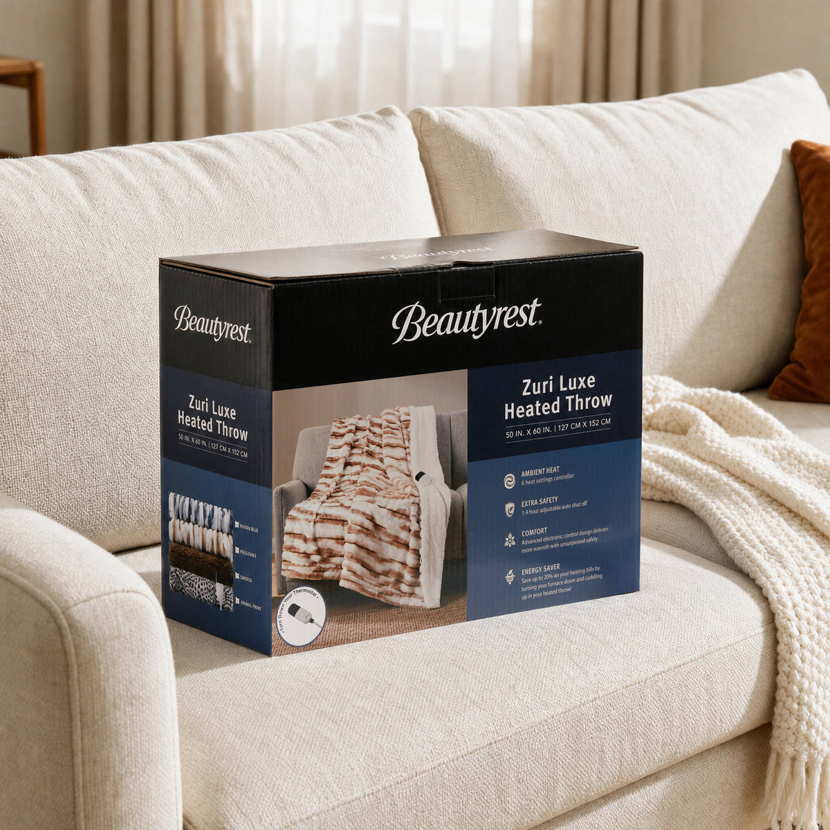 Beautyrest Heated Zuri Luxe Heated Throw