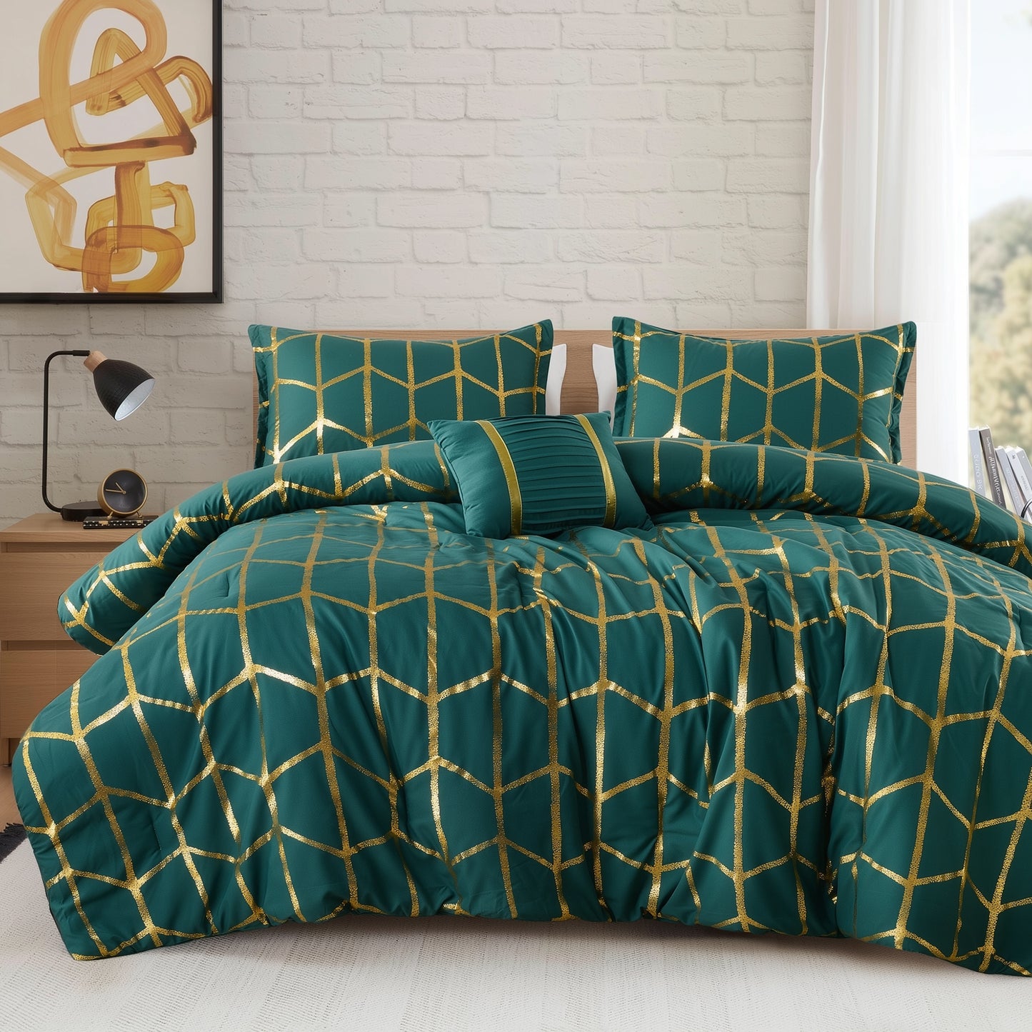 Regency Heights Raina Metallic Printed 3 Comforter Set