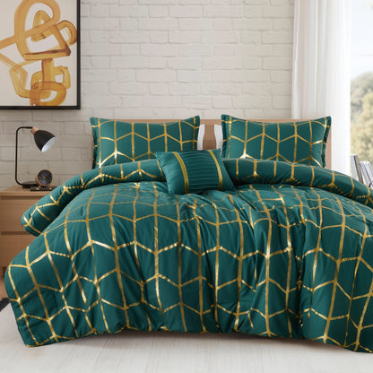 Regency Heights Raina Metallic Printed 3 Comforter Set