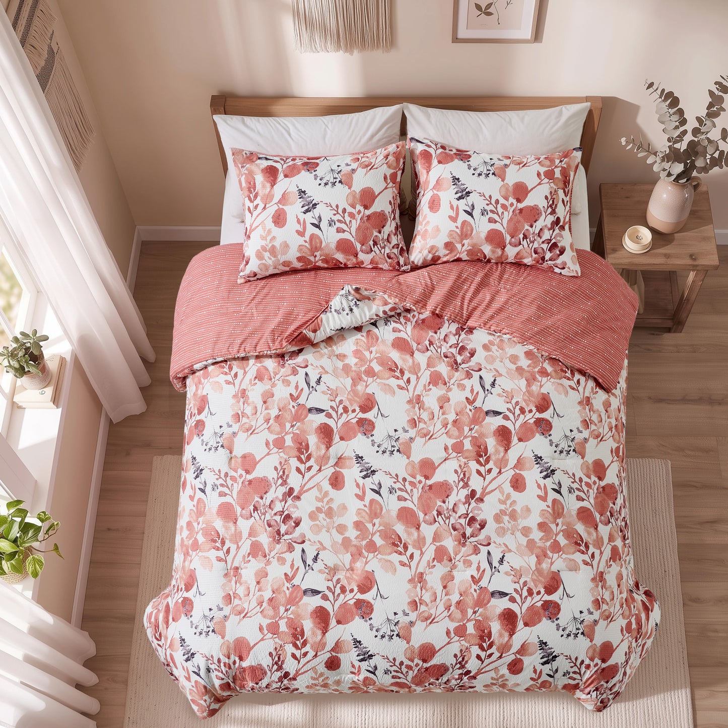Regency Heights Gabrielle Reversible Floral Botanical Seersucker Comforter Set