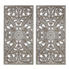 Madison Park Botanical Panel Distressed Carved Wood 2-piece Wall Decor Set