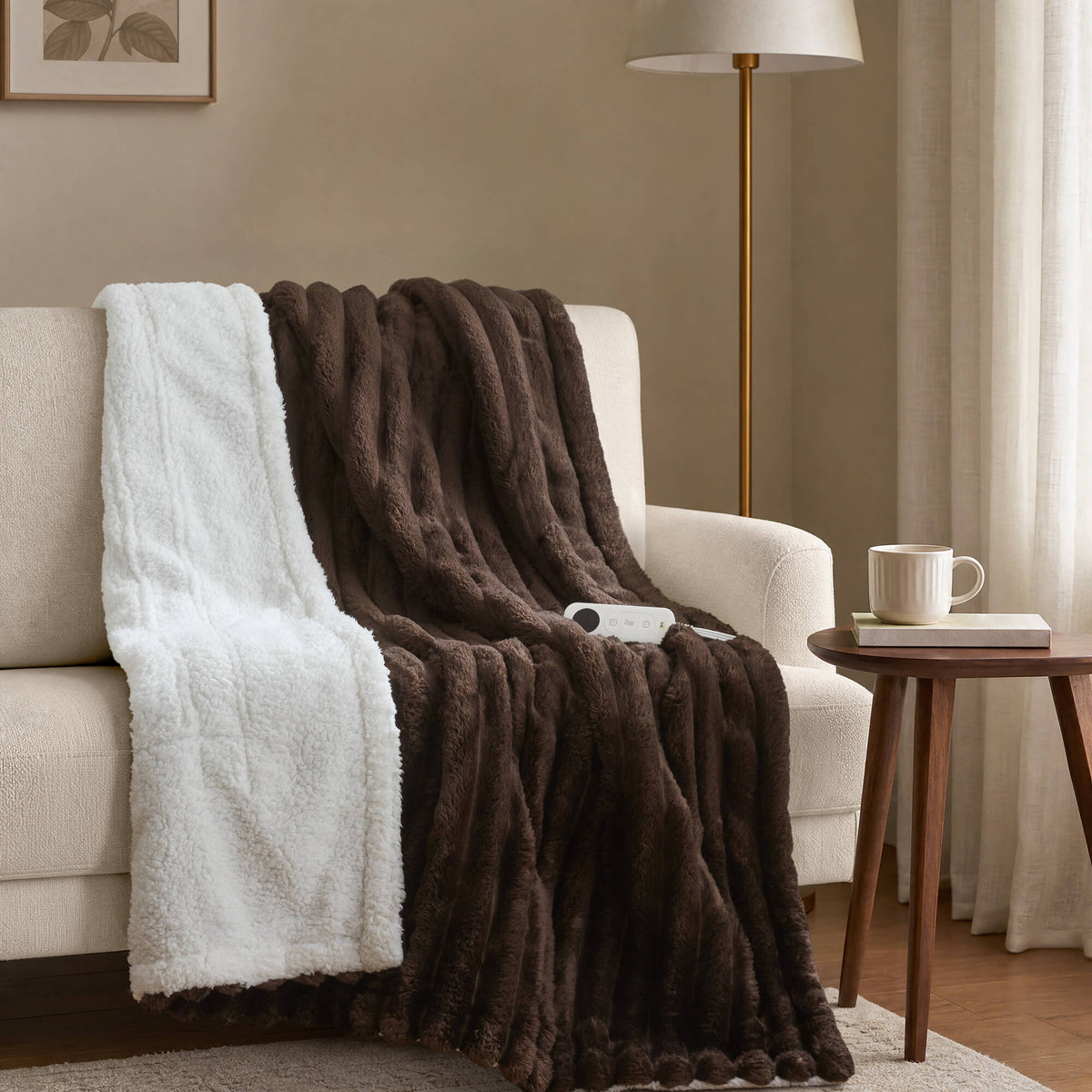 Serta Heated Cord Plush Heated Throw