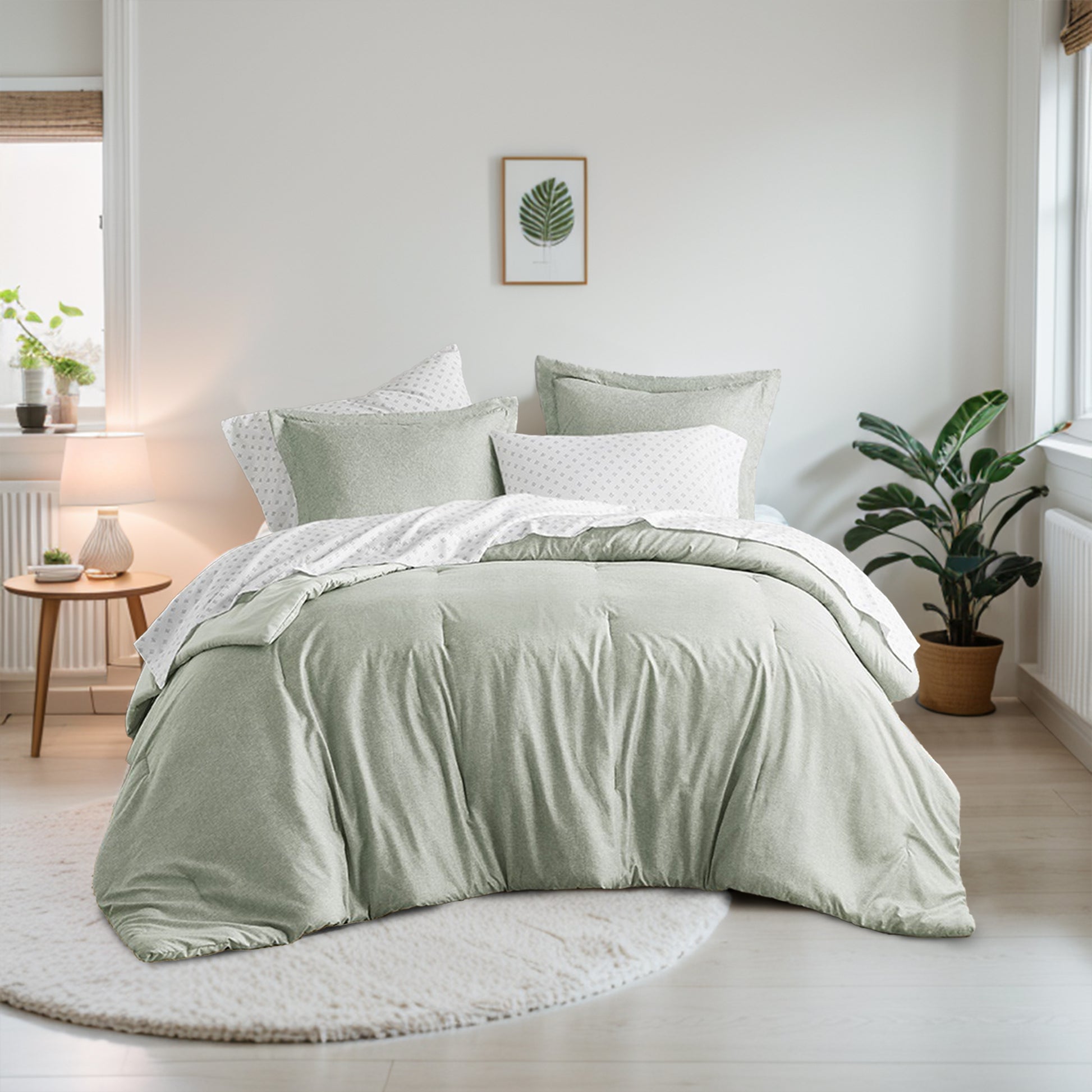Regency Heights Camden Chambray Print Microfiber Comforter Set with Bed Sheets
