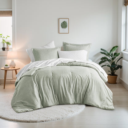 Regency Heights Camden Chambray Print Microfiber Comforter Set with Bed Sheets