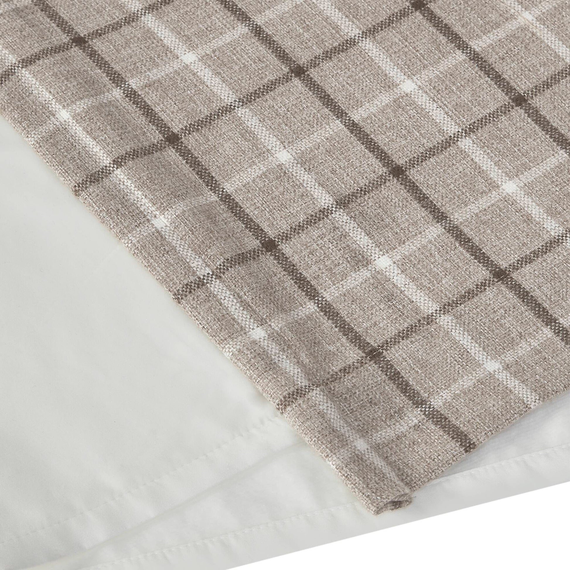Madison Park Plaid Faux Leather Tab Top Curtain Panel with Fleece Lining
