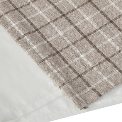 Madison Park Plaid Faux Leather Tab Top Curtain Panel with Fleece Lining