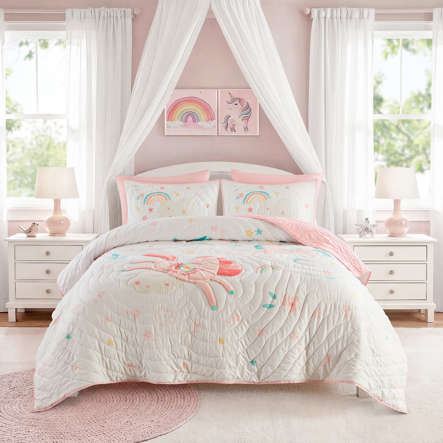 Intelligent Design Kids Unicorn Dream 5PCS Quilt Set