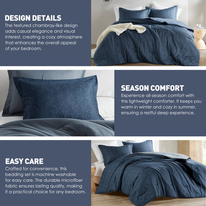 Regency Heights Camden Chambray Print Microfiber Comforter Set