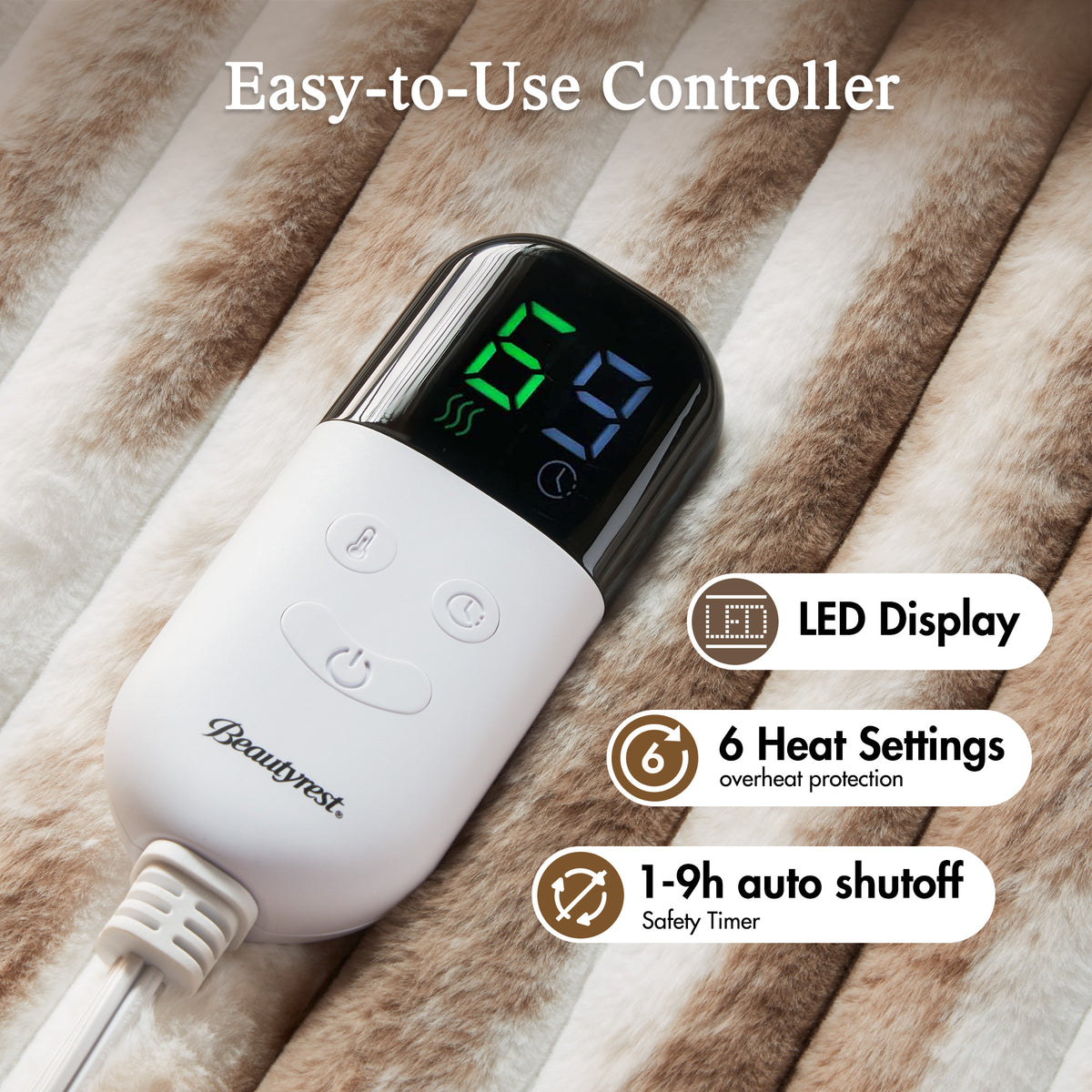 Beautyrest Heated Zuri Luxe Heated Throw