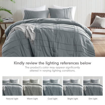 Comfort Spaces Soft Washed Pleated Comforter Set
