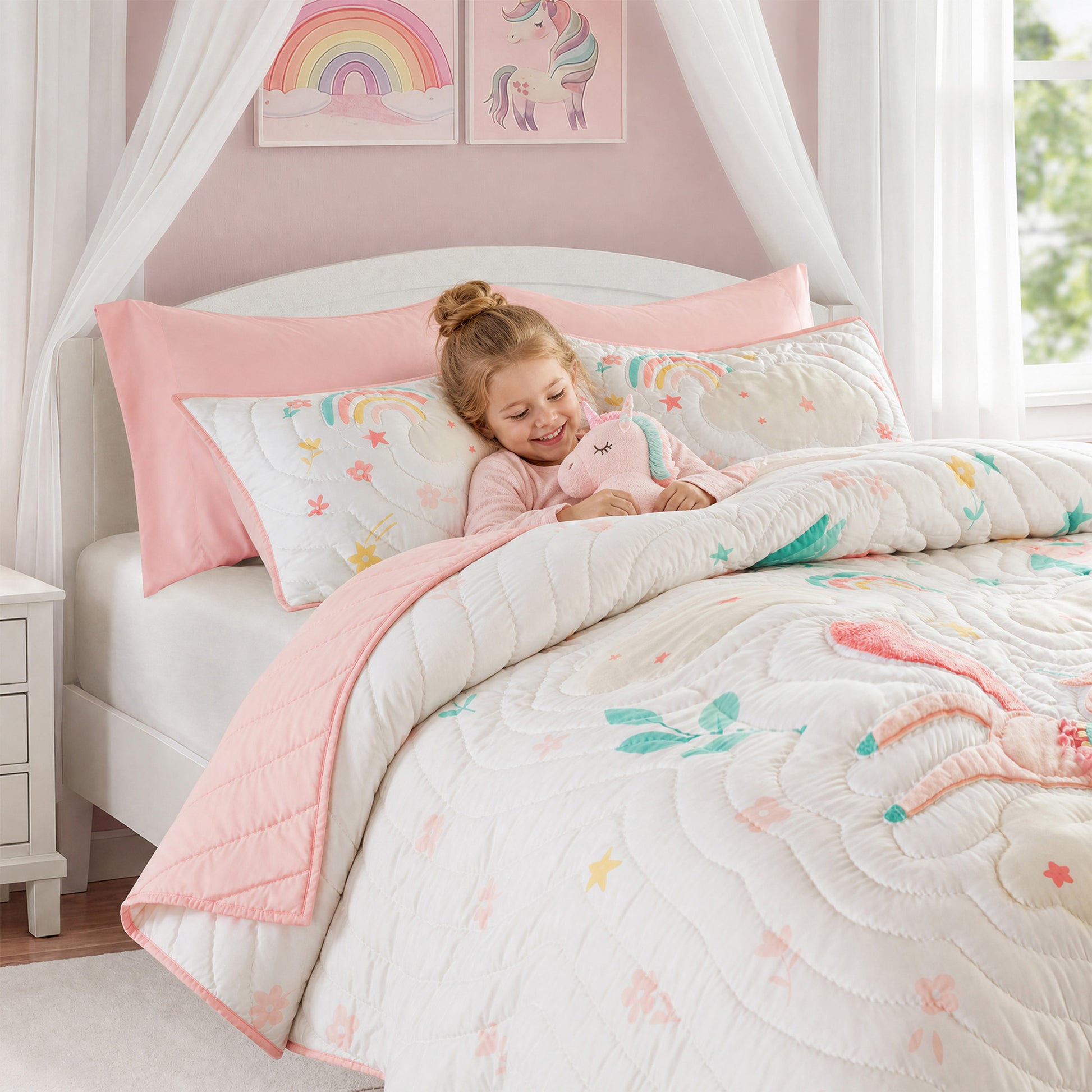 Intelligent Design Kids Unicorn Dream 5PCS Quilt Set