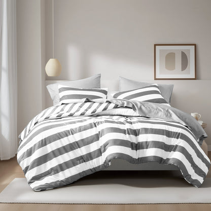 Echo Stripe Textured Print Comforter Set