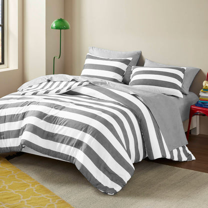 Echo Stripe Textured Print Comforter Set