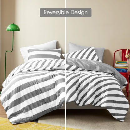 Echo Stripe Textured Print Comforter Set
