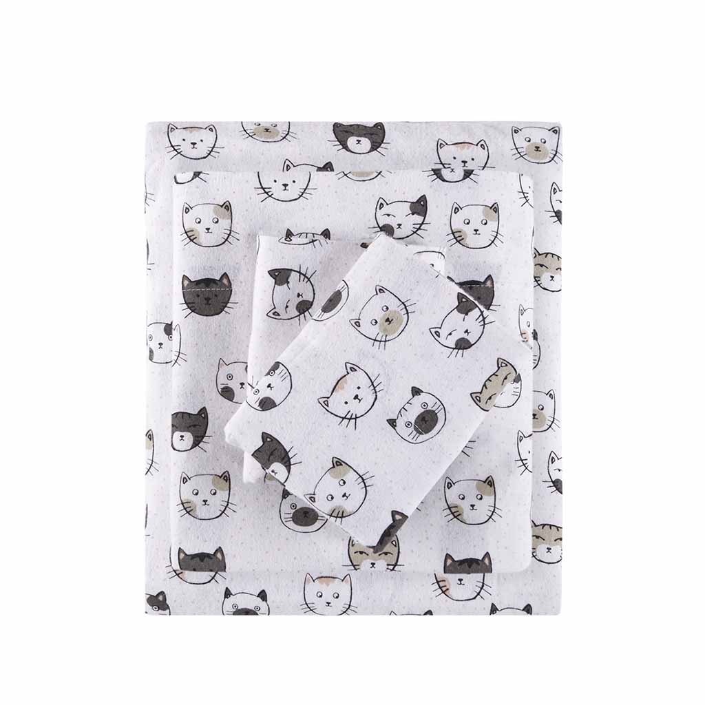 Intelligent Design Cotton Flannel Printed Sheet Set