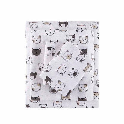 Intelligent Design Cotton Flannel Printed Sheet Set
