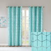 Intelligent Design Total Blackout Metallic Print Grommet Top Curtain Panel