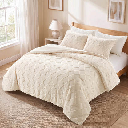 Regency Heights Monroe Jacquard Sherpa(Diamond) Comforter Mini Set
