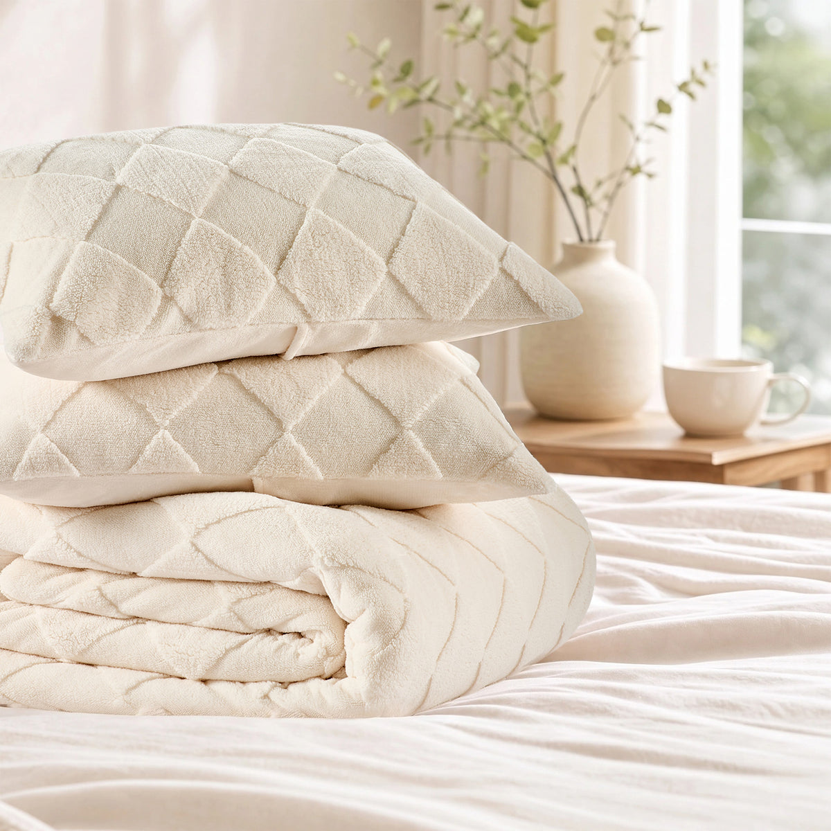 Regency Heights Monroe Jacquard Sherpa(Diamond) Comforter Mini Set