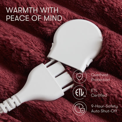 Serta Heated Cord Plush Heated Throw