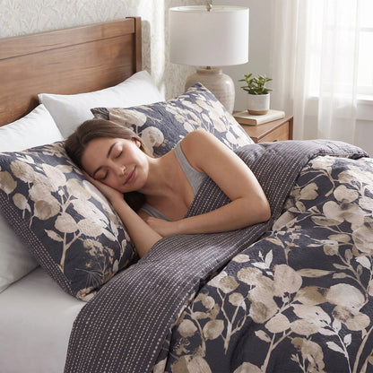Regency Heights Gabrielle Reversible Floral Botanical Seersucker Comforter Set