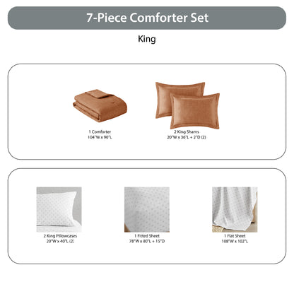 Regency Heights Camden Chambray Print Microfiber Comforter Set with Bed Sheets