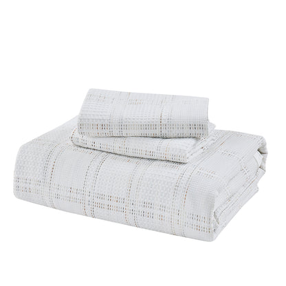 Regency Heights Tessa Waffle Weave Textured Duvet Cover Set