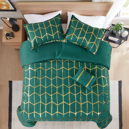 Regency Heights Raina Metallic Printed 3 Comforter Set