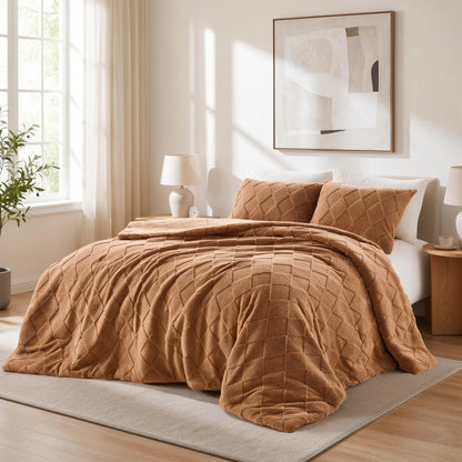 Regency Heights Monroe Jacquard Sherpa(Diamond) Comforter Mini Set