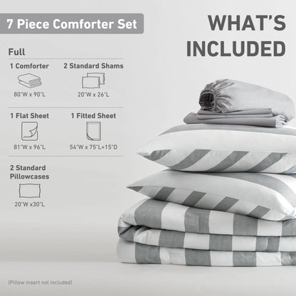 Regency Heights Echo Stripe Textured Print Comforter Set
