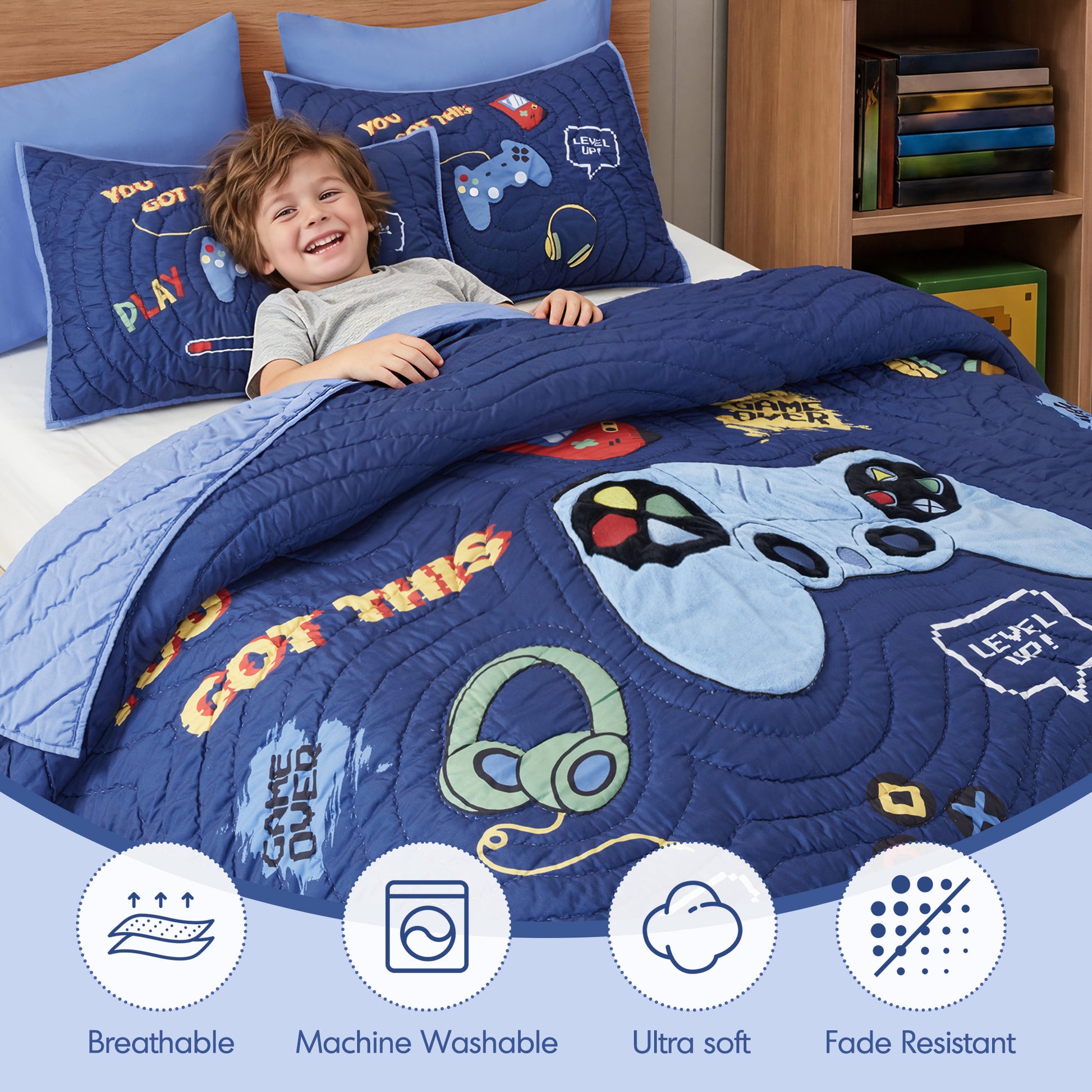 Intelligent Design Kids Game 5PCS Quilt Set