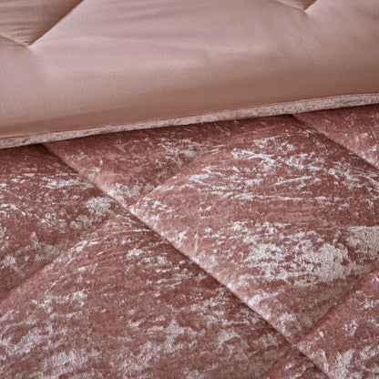 Flora 100% Polyester Velvet Comforter Set