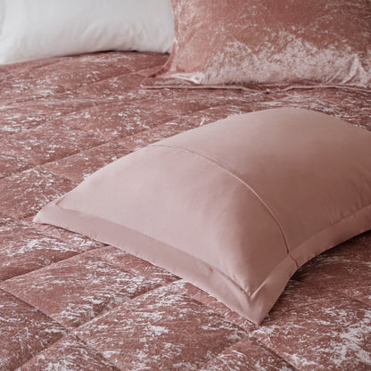 Flora 100% Polyester Velvet Comforter Set