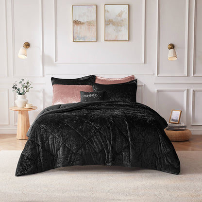 Flora 100% Polyester Velvet Comforter Set