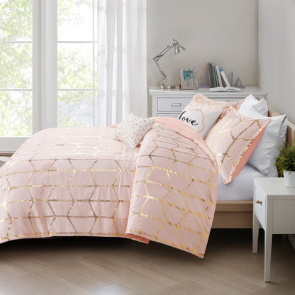 Raina 100% Polyester Brushed Microfiber Printed 5pcs Comforter Set