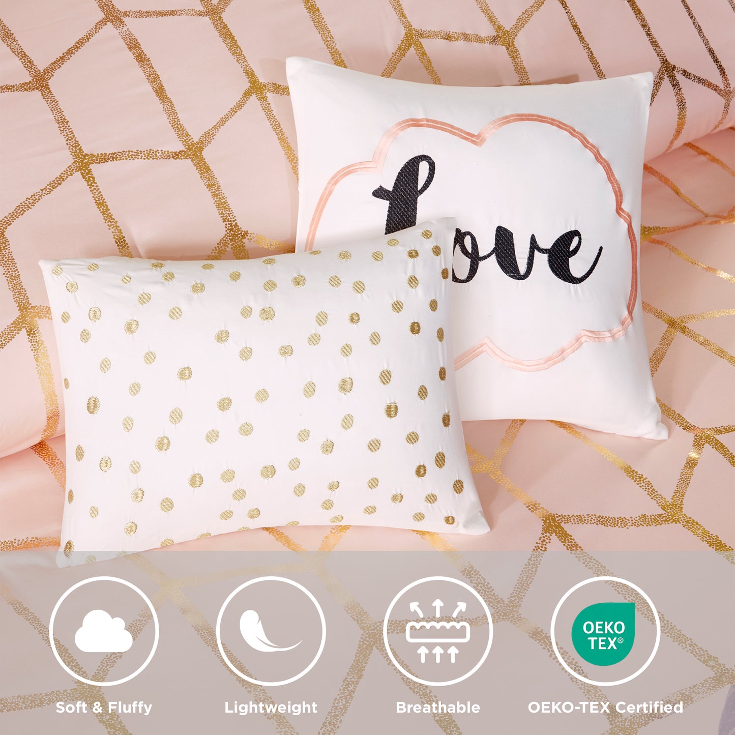 Raina 100% Polyester Brushed Microfiber Printed 5pcs Comforter Set