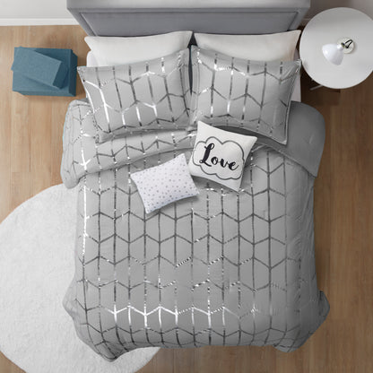 Raina 100% Polyester Brushed Microfiber Printed 5pcs Comforter Set