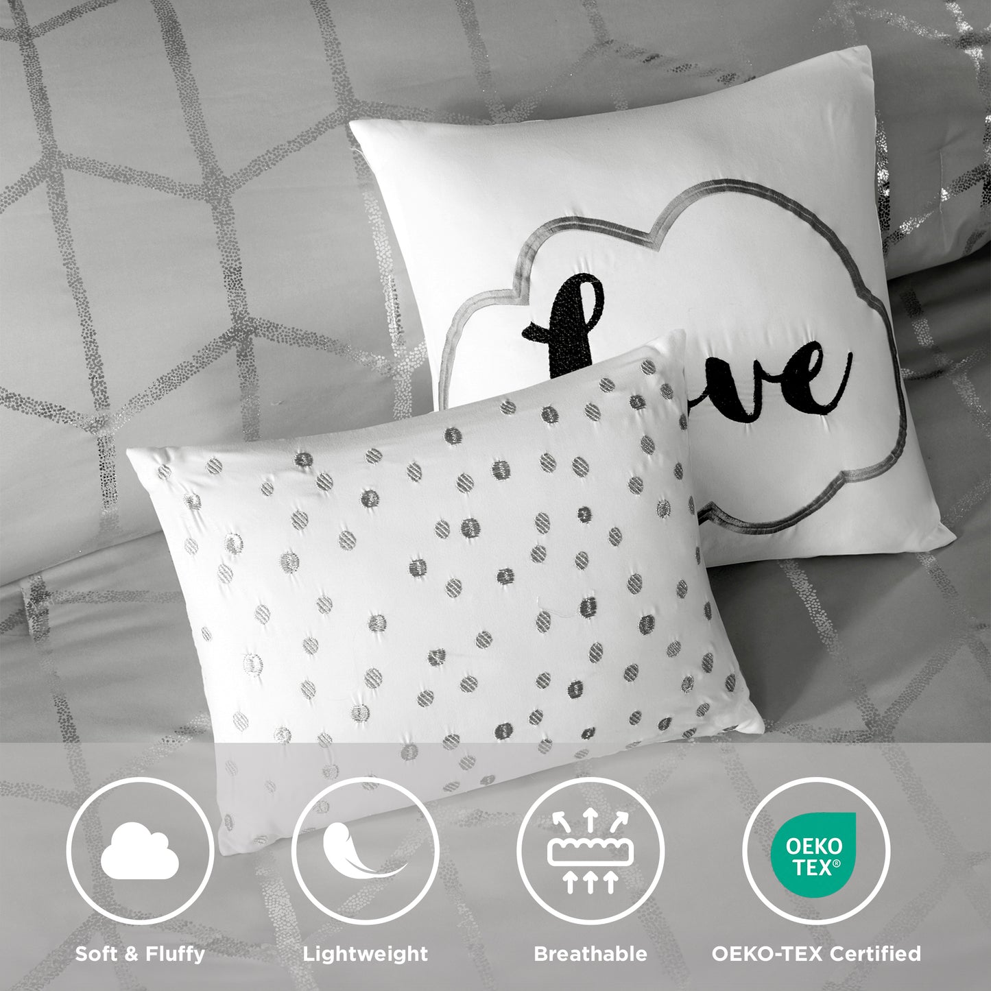 Raina 100% Polyester Brushed Microfiber Printed 5pcs Comforter Set