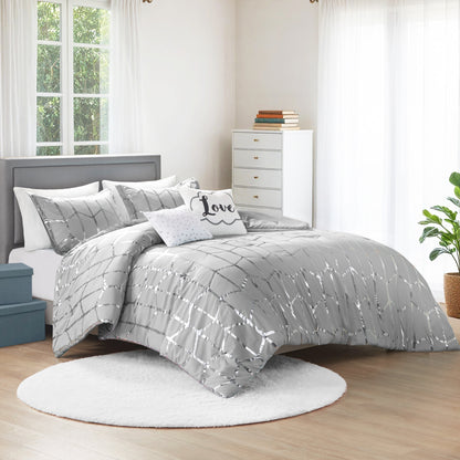 Raina 100% Polyester Brushed Microfiber Printed 5pcs Comforter Set