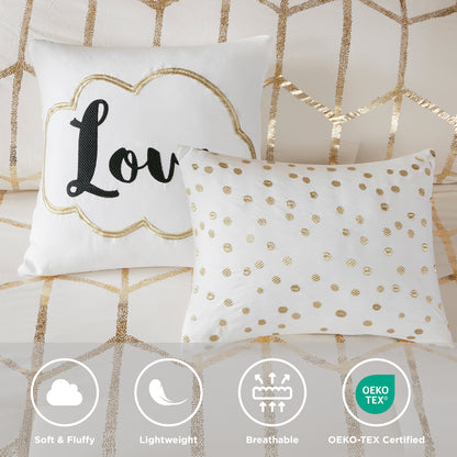 Raina 100% Polyester Brushed Microfiber Printed 5pcs Comforter Set