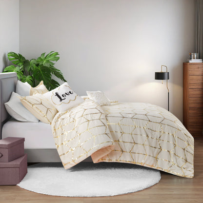 Raina 100% Polyester Brushed Microfiber Printed 5pcs Comforter Set